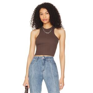 LA Made Super Slim Racer Front Tank - S - Brown